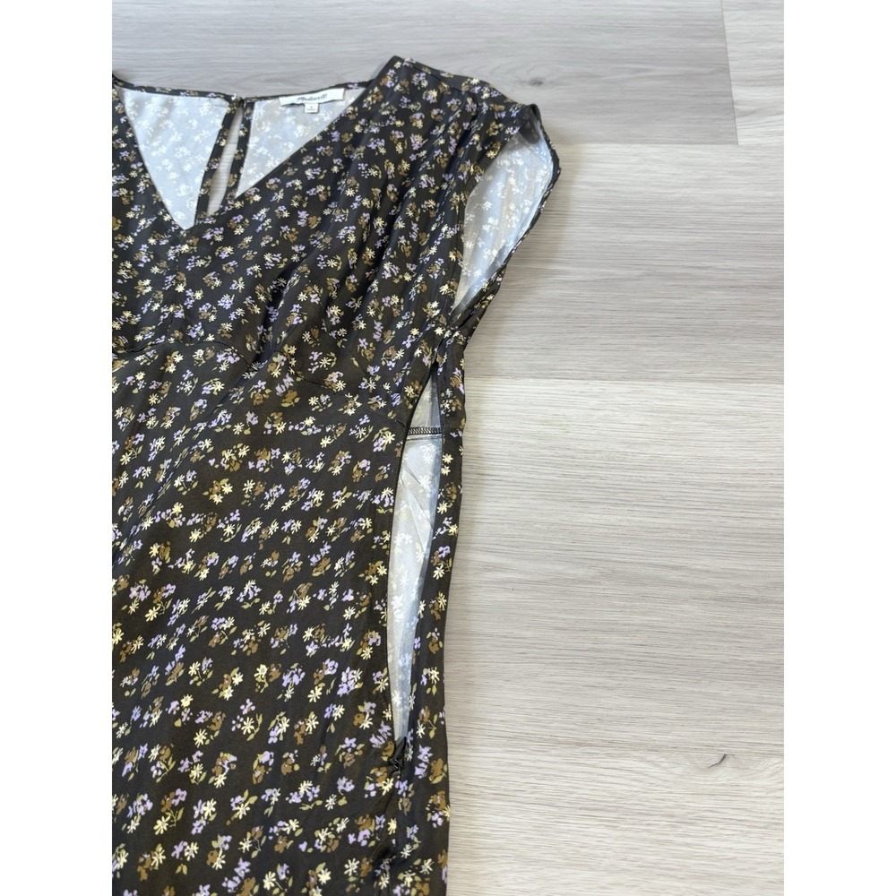 Madewell Dark green and Cream Patterned Midi Dress Size 8 - Picture 5 of 9